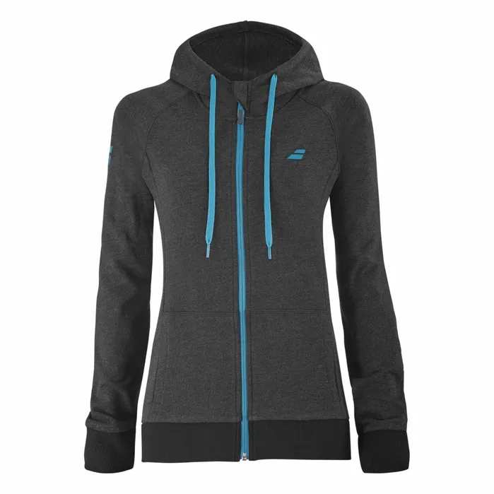 Juniors and Kids Tops Babolat Exercise Hood Jacket Girls Heather Black