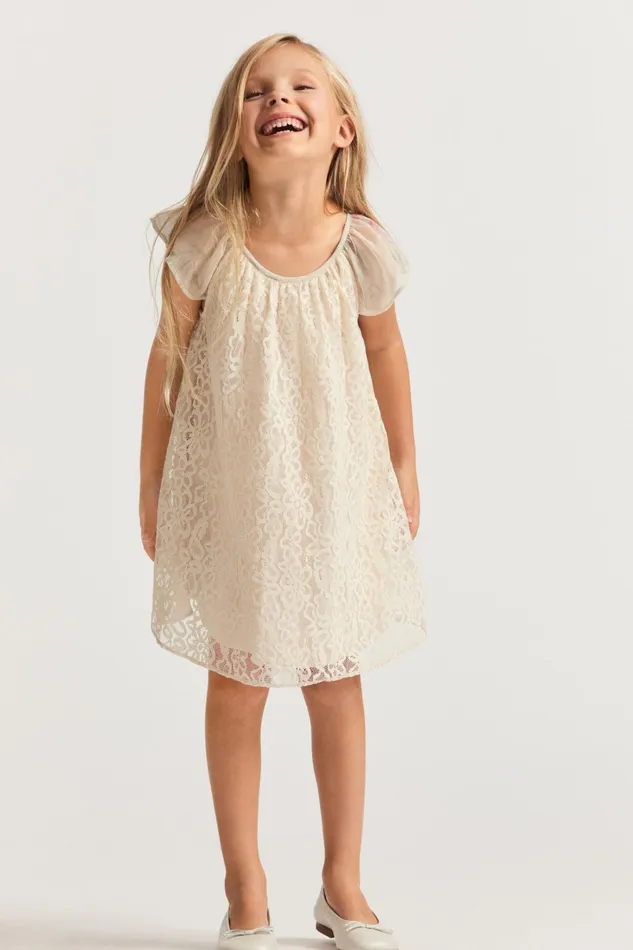 LoveShackFancy Dresses Kids Girls Lou Dress MAGNOLIA TEA
