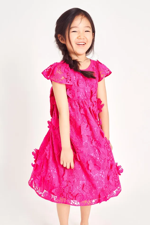 LoveShackFancy Dresses Kids Girls Nancy Dress FLIRTY FUSCHIA