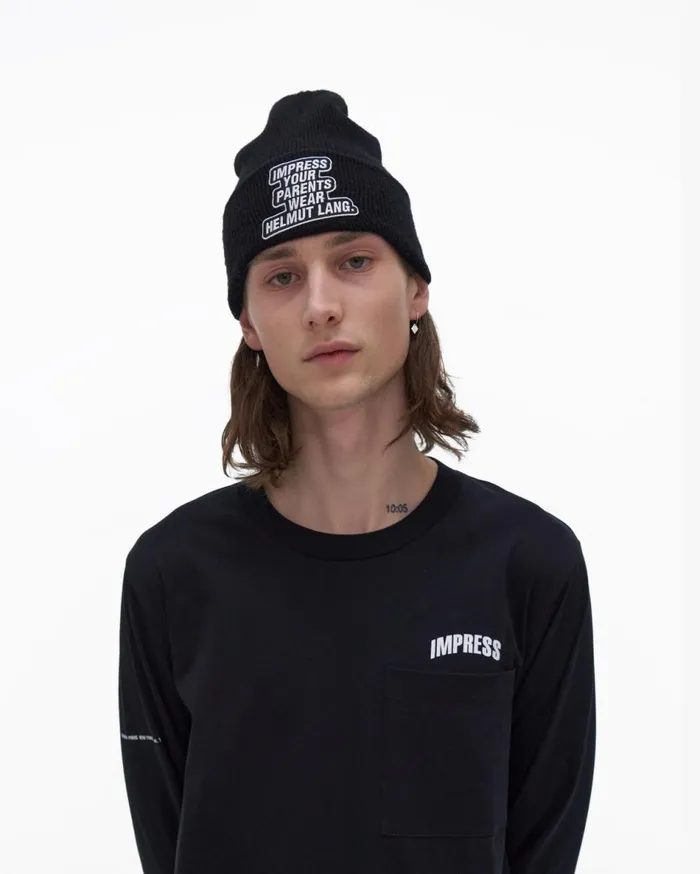 Beanie Men Helmut Lang Impress Beanie Black