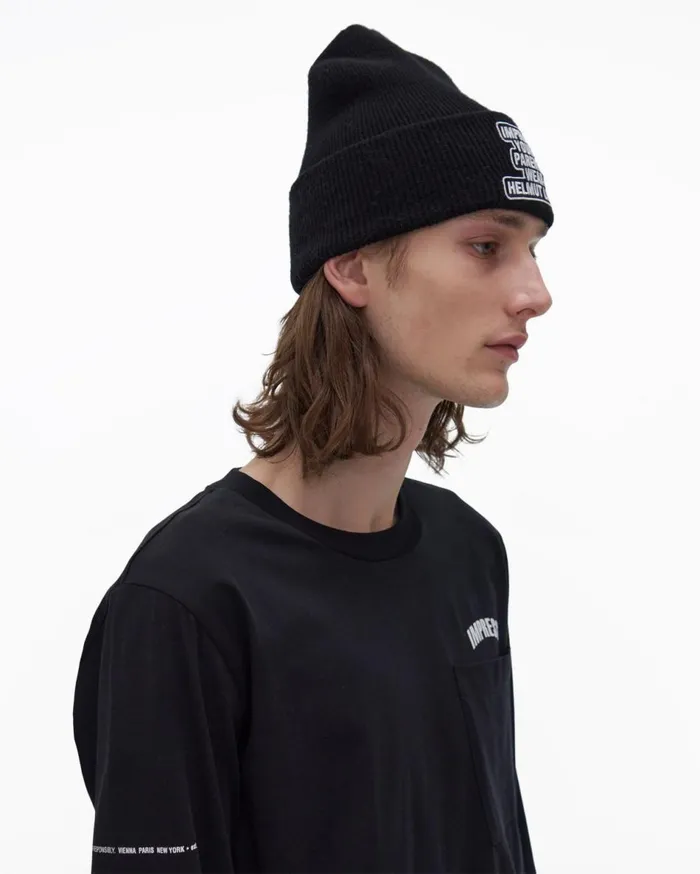 Beanie Men Helmut Lang Impress Beanie Black