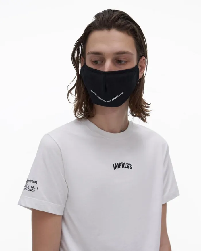 Beanie Men Helmut Lang Impress Face Covering Basalt Black
