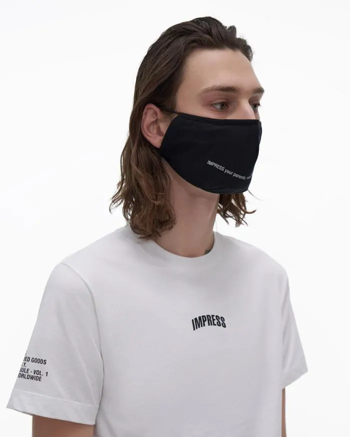 Beanie Men Helmut Lang Impress Face Covering Basalt Black