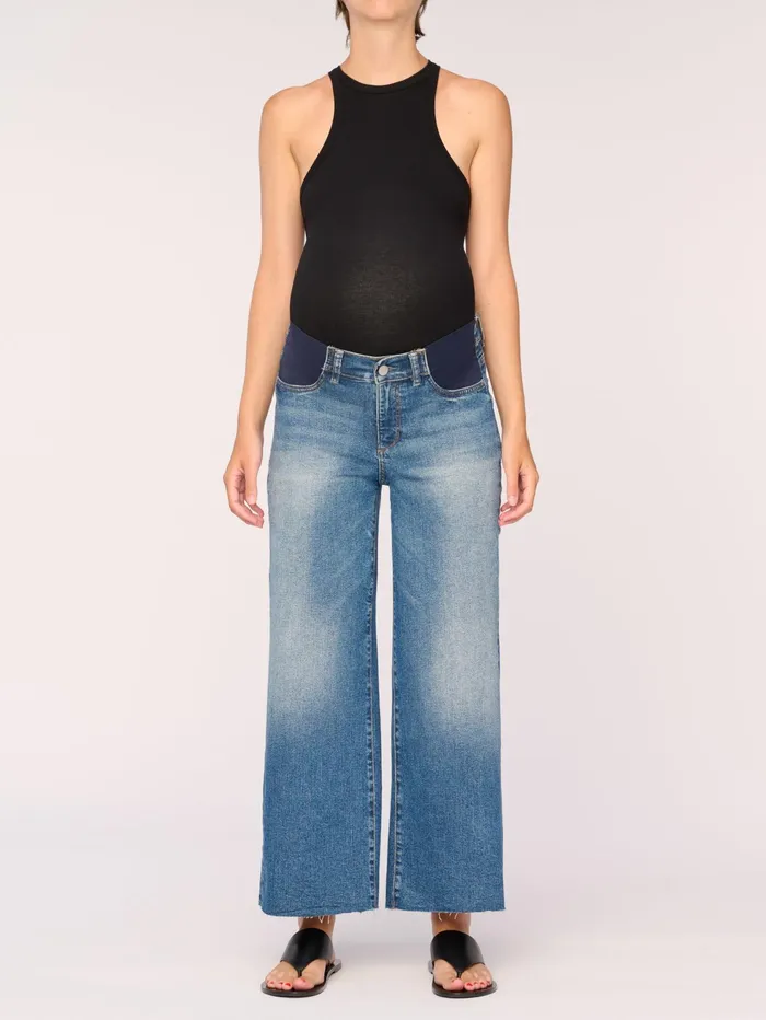 DL1961 Maternity Women Hepburn Maternity Wide Leg Vintage Jeans