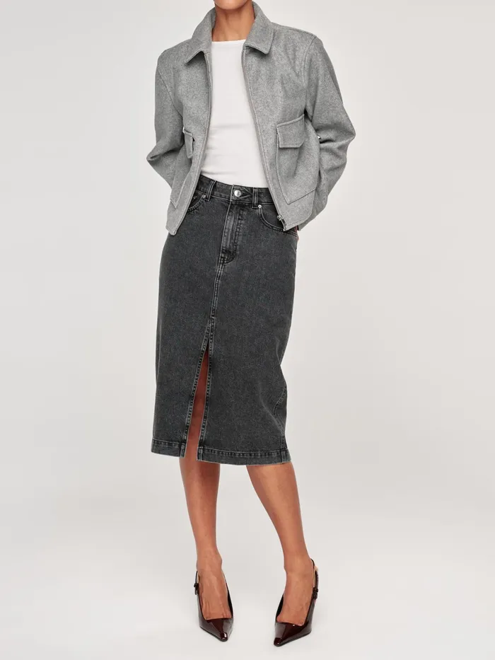 DL1961 ReadyToWear Women Lexie High Rise Denim Skirt Midi