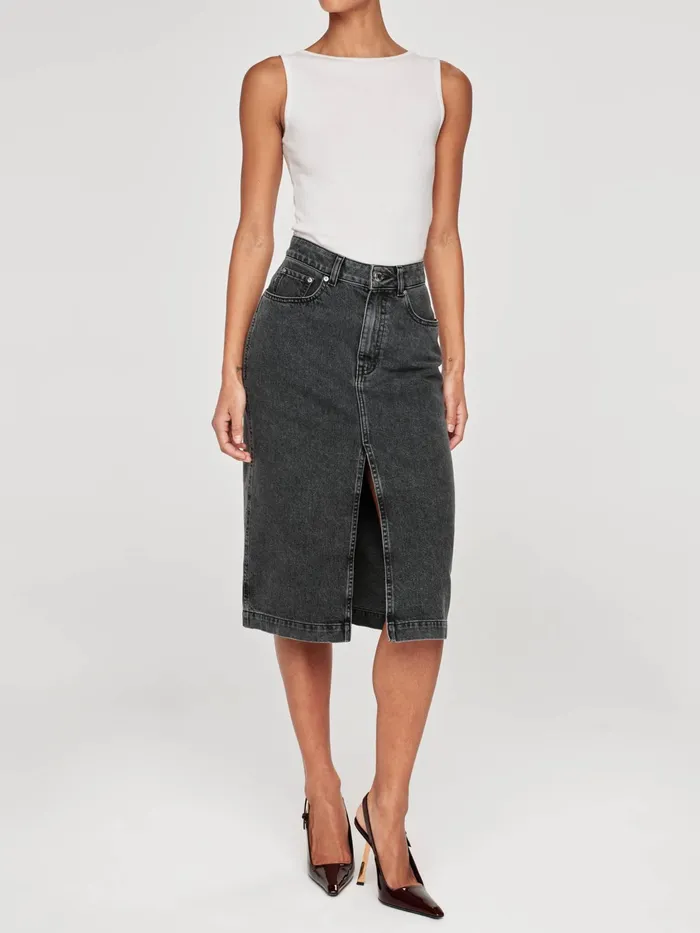 DL1961 ReadyToWear Women Lexie High Rise Denim Skirt Midi