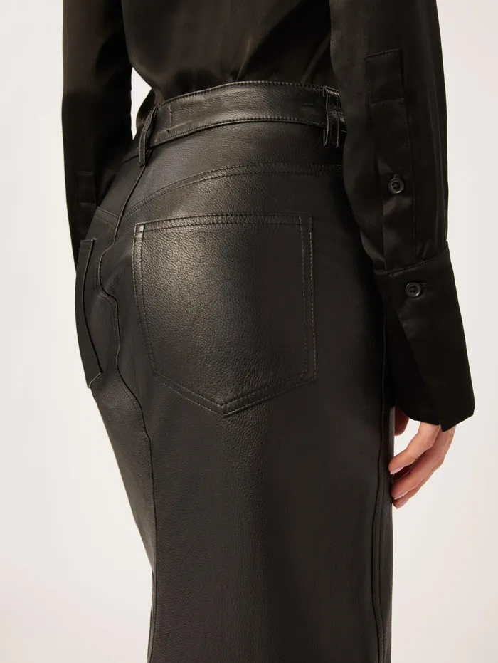 DL1961 Shorts Skirts Women Asra Low Rise Leather Maxi Skirt