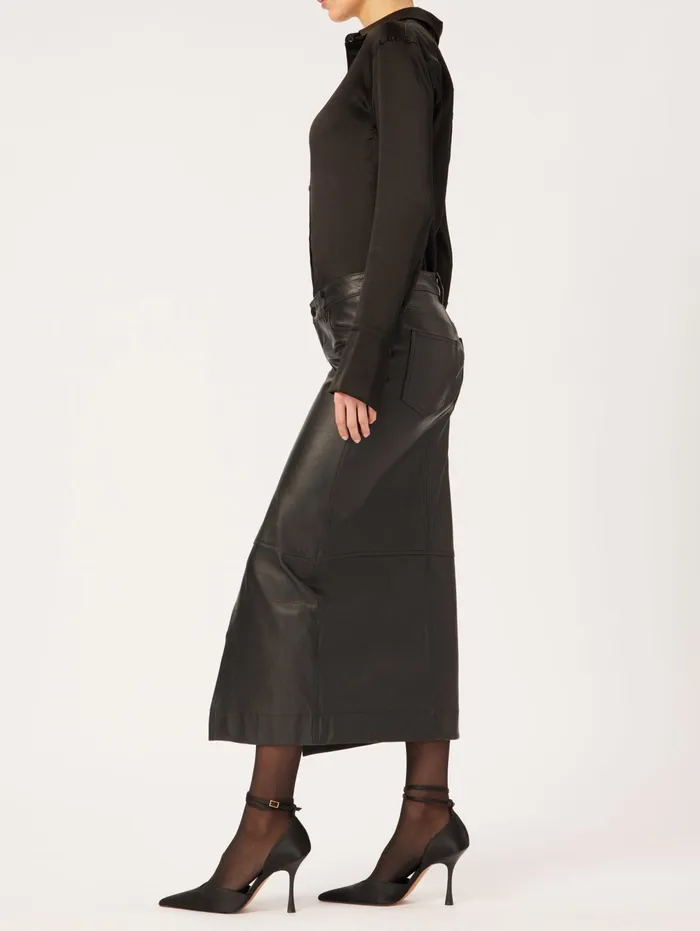 DL1961 Shorts Skirts Women Asra Low Rise Leather Maxi Skirt