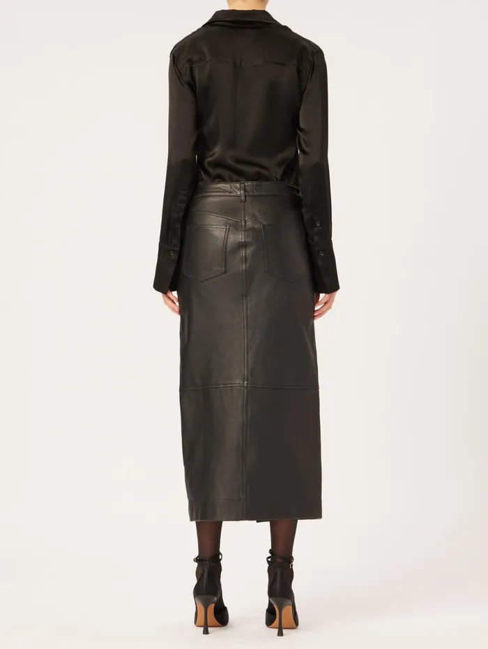 DL1961 Shorts Skirts Women Asra Low Rise Leather Maxi Skirt