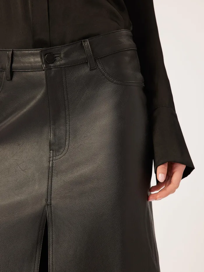 DL1961 Shorts Skirts Women Asra Low Rise Leather Maxi Skirt