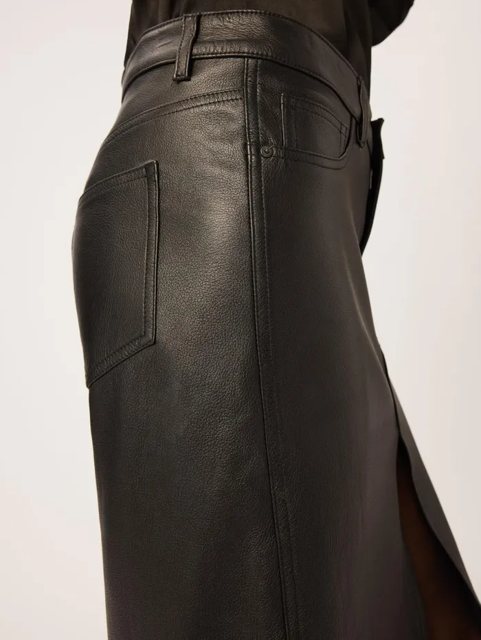 DL1961 Shorts Skirts Women Asra Low Rise Leather Maxi Skirt