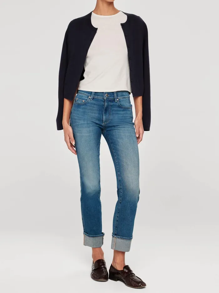 DL1961 Straight Women Mara Straight Mid Rise Instasculpt Ankle Jeans
