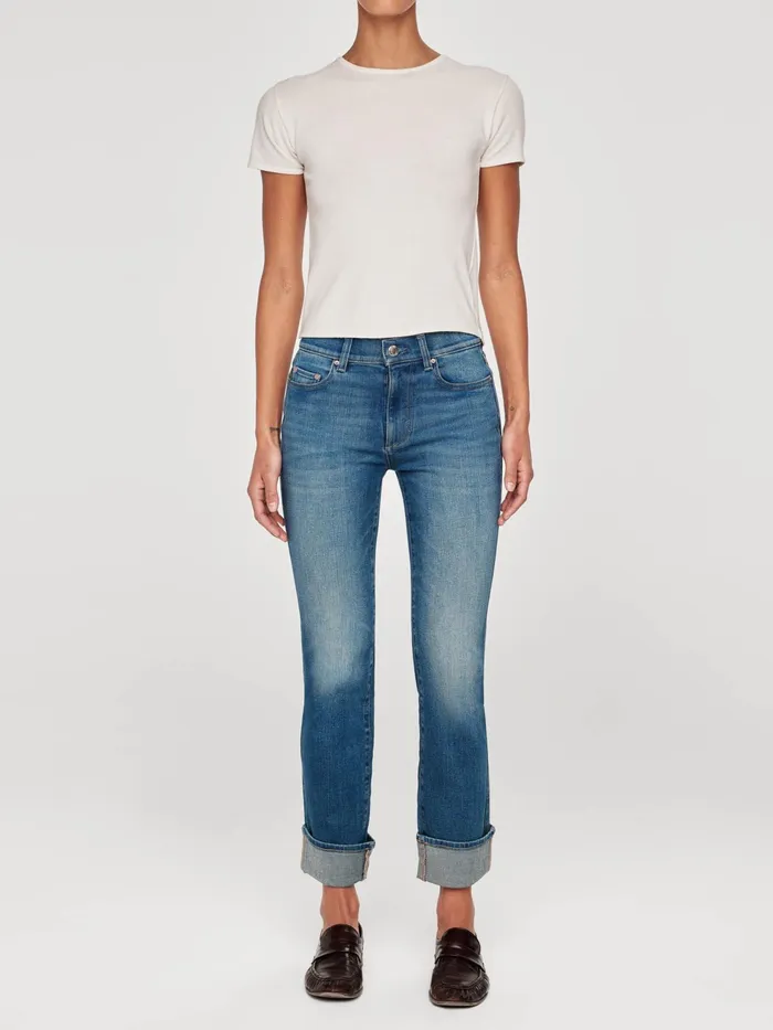 DL1961 Straight Women Mara Straight Mid Rise Instasculpt Ankle Jeans