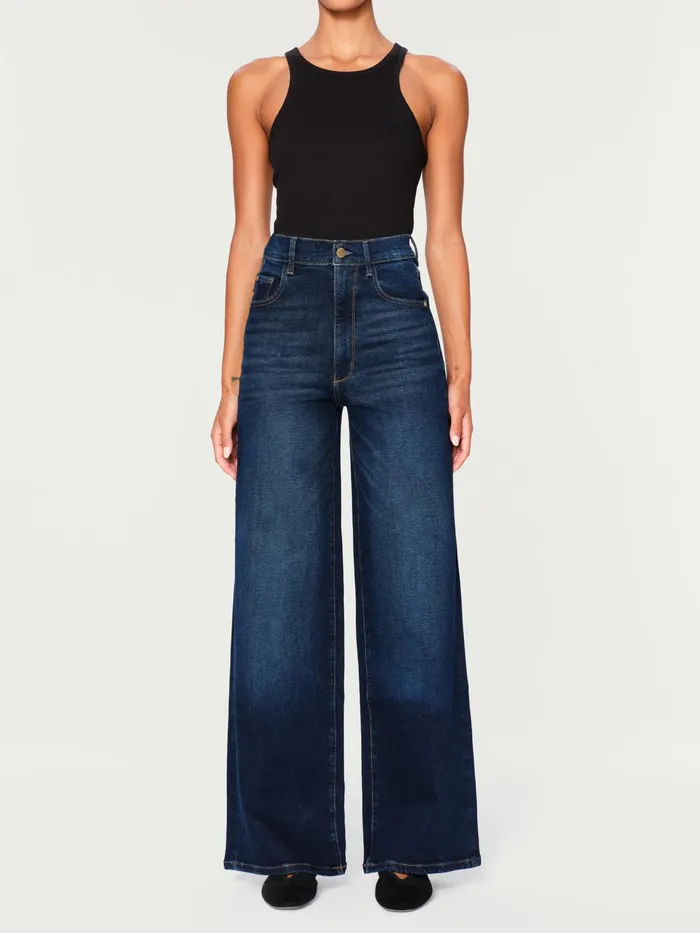 DL1961 Wide Women Hepburn Wide Leg High Rise Vintage 32034 Jeans