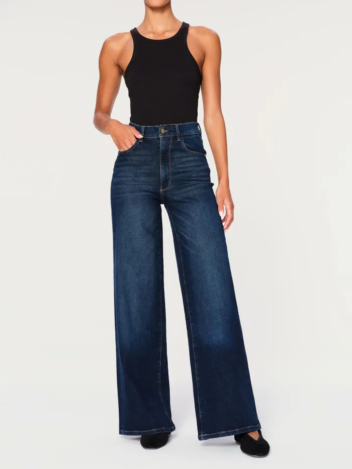 DL1961 Wide Women Hepburn Wide Leg High Rise Vintage 32034 Jeans