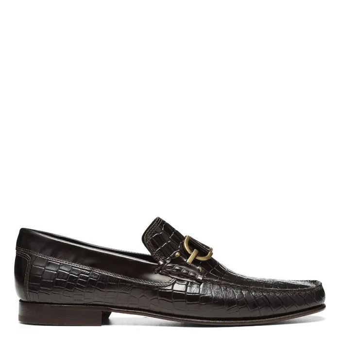 Donald Pliner Casual Dacio Shoes Dark Brown Croco 8211 Men