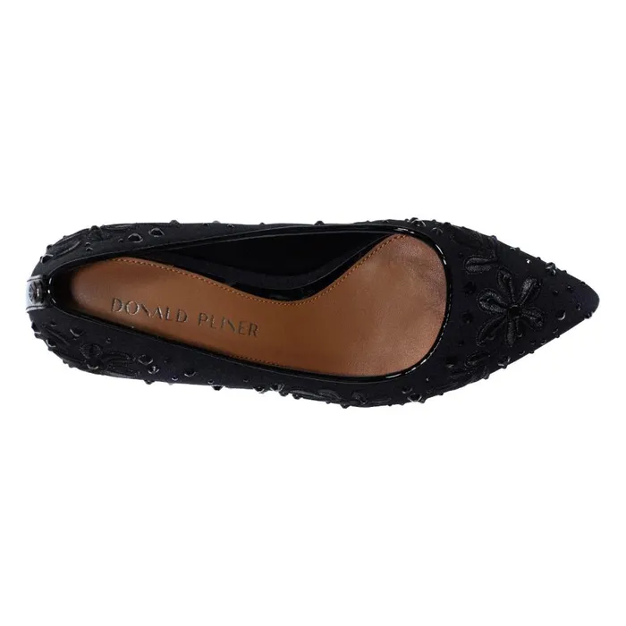 Donald Pliner Dress Suzette Shoes Black Embroidery 8211 Women Donald Pliner Dress Suzette Shoes Black Embroidery 8211 Women
