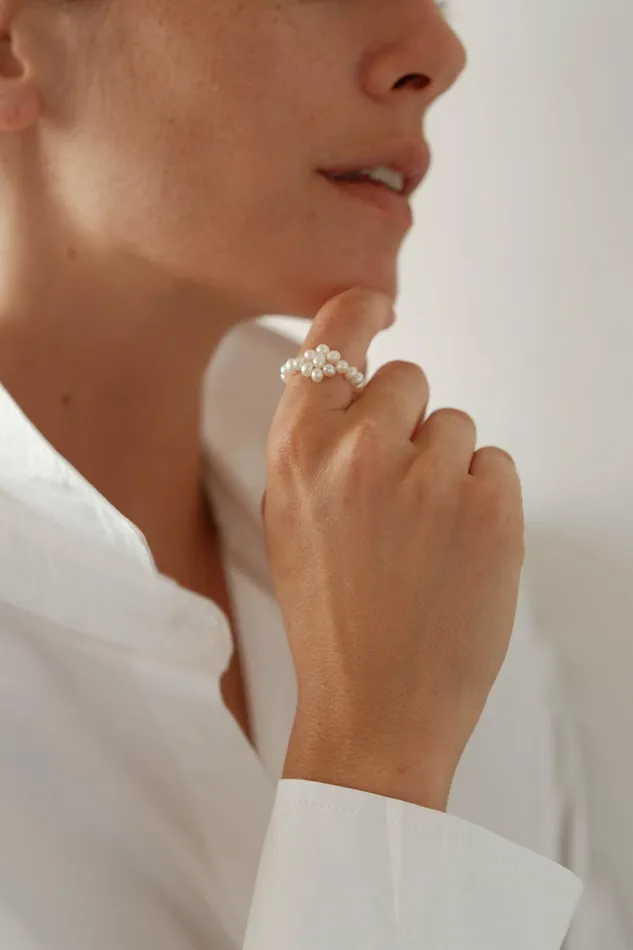 DONNI Daisy Pearl Ring Women Jewelry