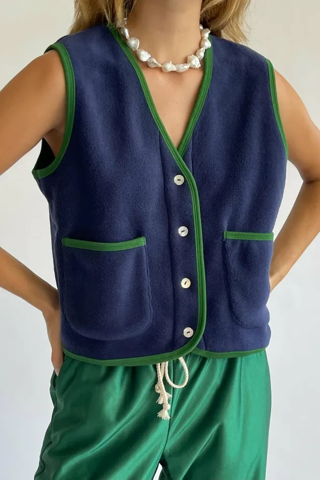 DONNI Polar Fleece Vest Women Tops