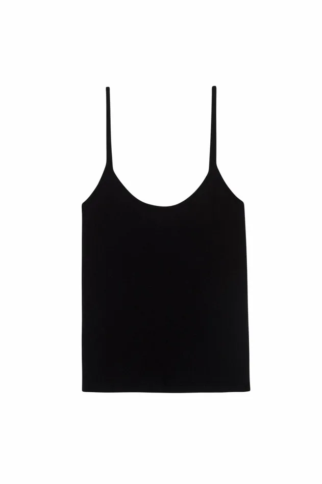 DONNI Rib Spaghetti Tank Women Tops