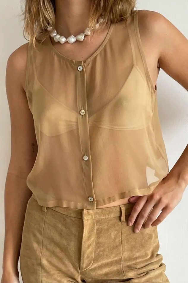DONNI Silk Vest Women Tops