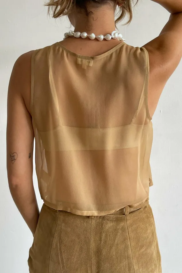 DONNI Silk Vest Women Tops