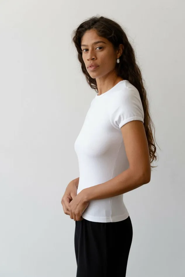DONNI The Baby Rib Baby Tee Women Tops