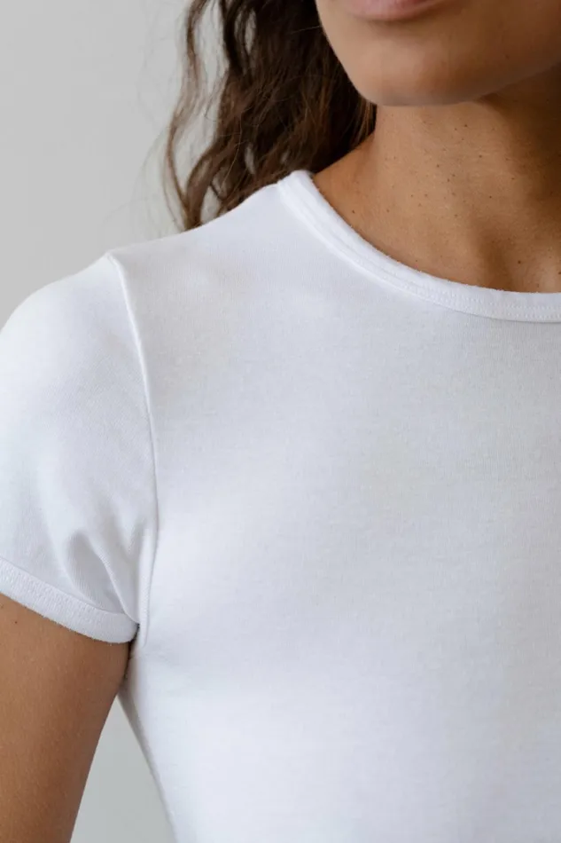 DONNI The Baby Rib Baby Tee Women Tops