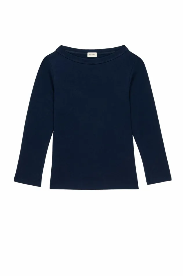 DONNI The Baby Rib Boat Neck Women Tops