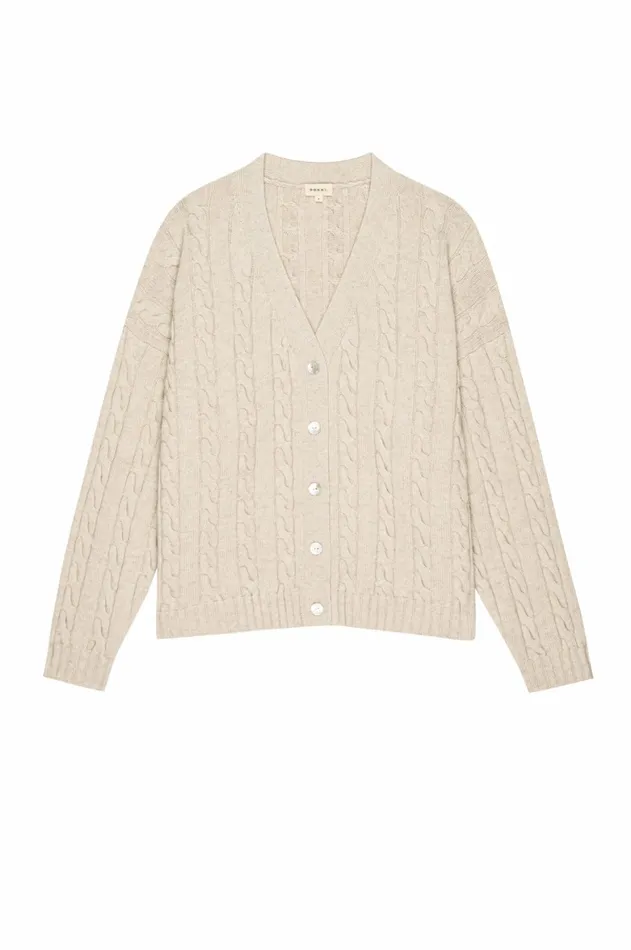 DONNI The Cable VNeck Cardigan Women Sweaters