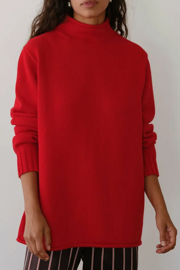 DONNI The Cotton Cashmere Roll Neck Sweater Women Sweaters