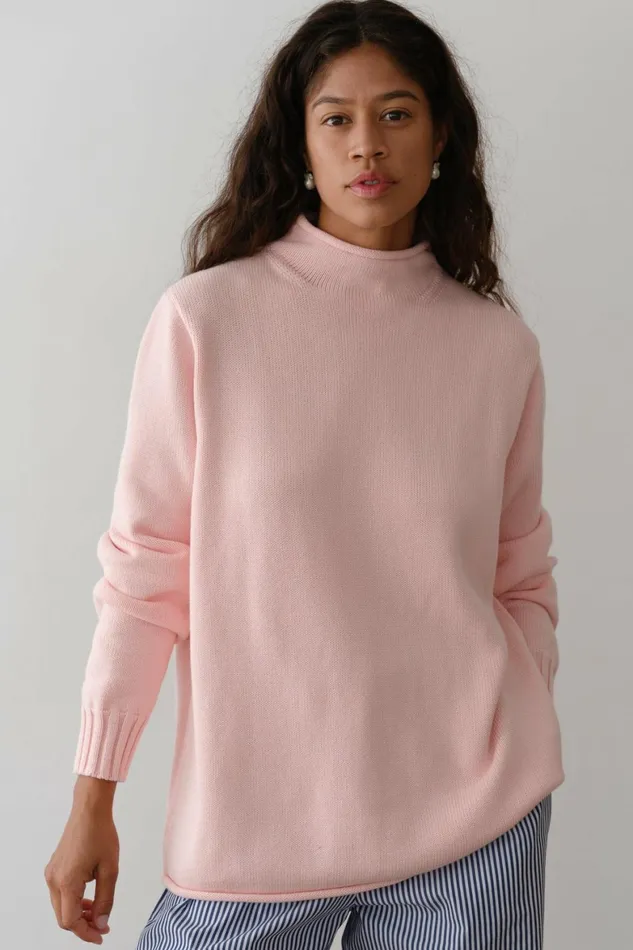 DONNI The Cotton Cashmere Roll Neck Sweater Women Sweaters