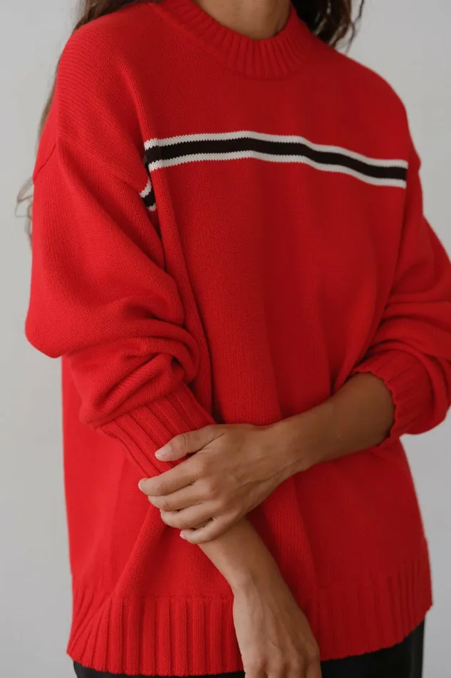 DONNI The Cotton Cashmere Stripe Sweater Women Tops