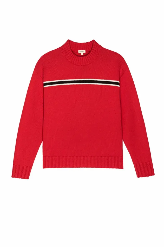 DONNI The Cotton Cashmere Stripe Sweater Women Tops