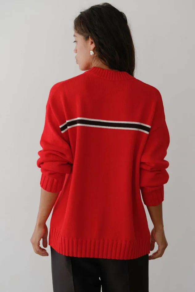 DONNI The Cotton Cashmere Stripe Sweater Women Tops