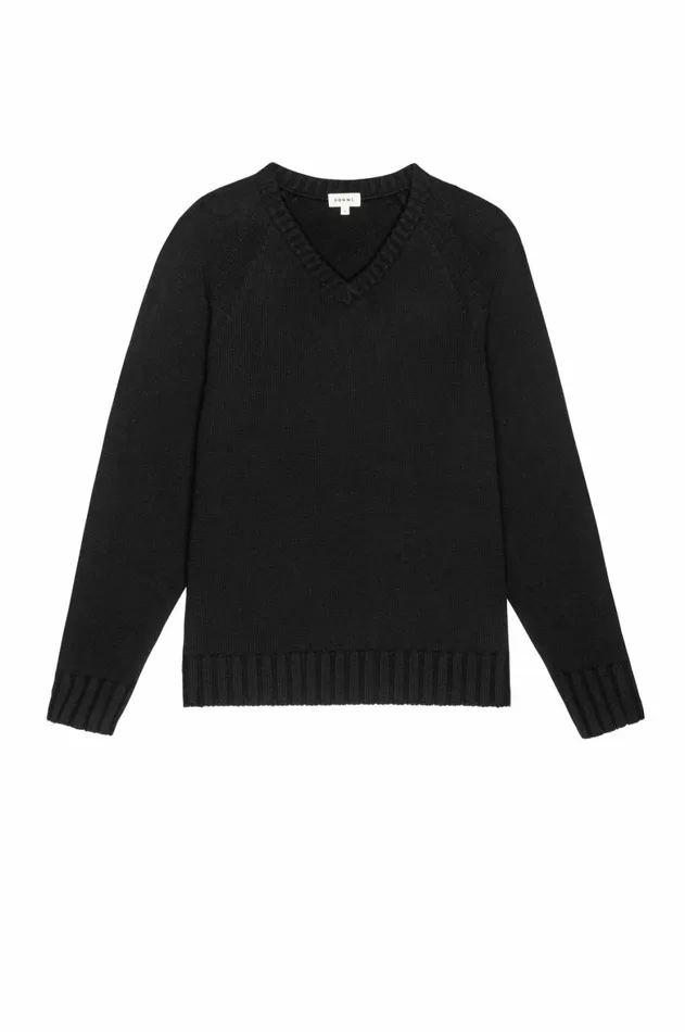 DONNI The Cotton Cashmere VNeck Sweater Women Tops
