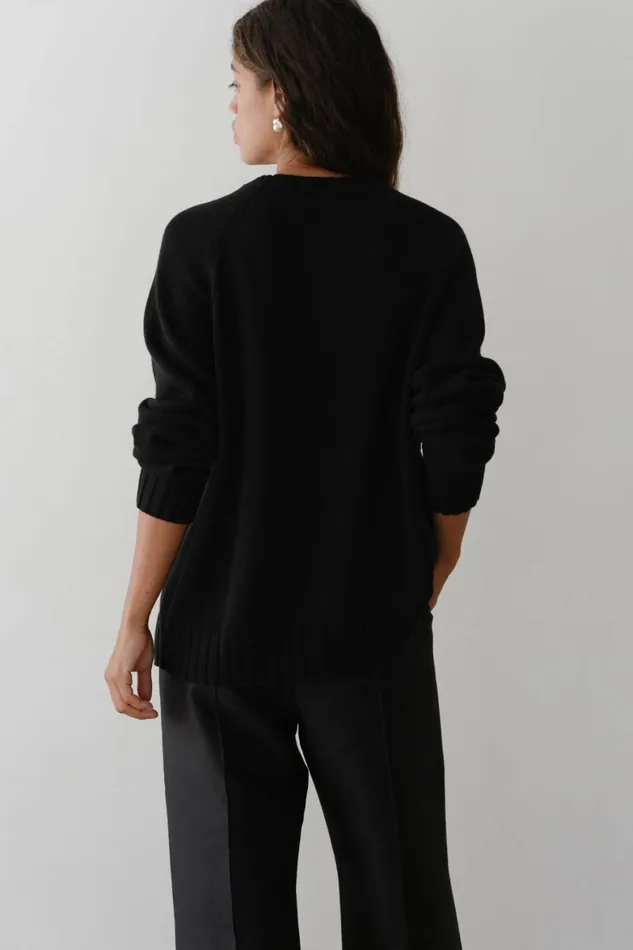 DONNI The Cotton Cashmere VNeck Sweater Women Tops