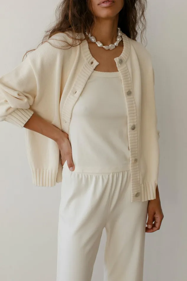 DONNI The Cotton Knit Cardigan Women Sweaters