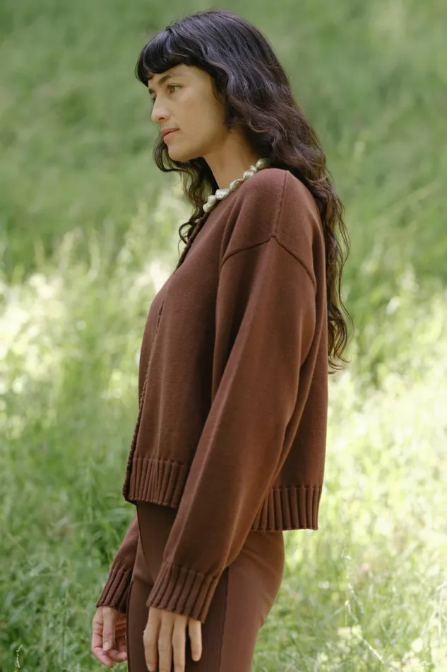 DONNI The Cotton Knit Cardigan Women Tops
