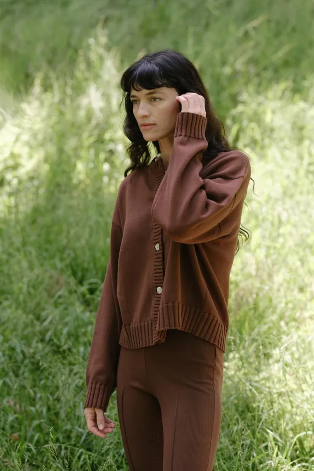 DONNI The Cotton Knit Cardigan Women Tops