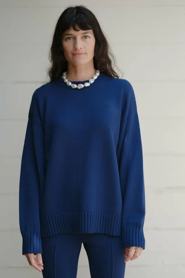 DONNI The Cotton Knit Crewneck Women Tops