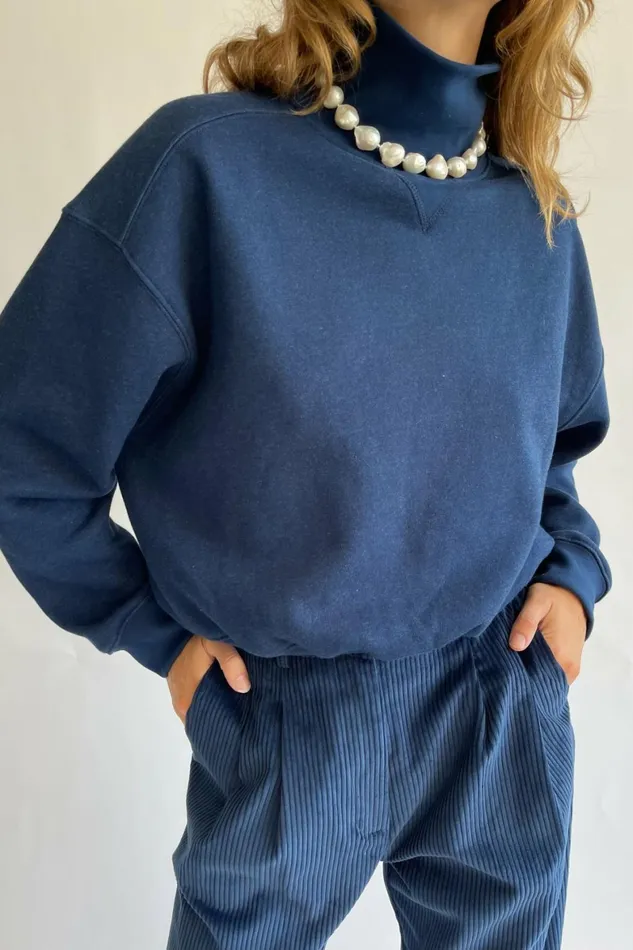 DONNI The Eco Fleece Funnel Neck Women Tops