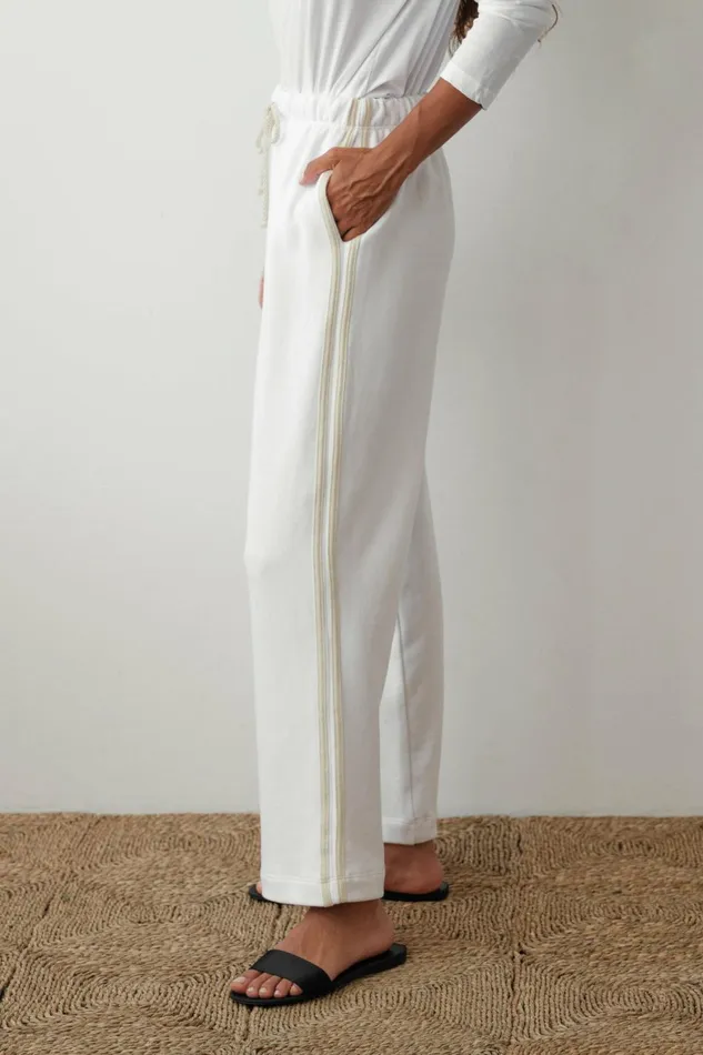 DONNI The EcoTerry Stripe Crop Pant Women Bottoms DONNI The EcoTerry Stripe Crop Pant Women Bottoms