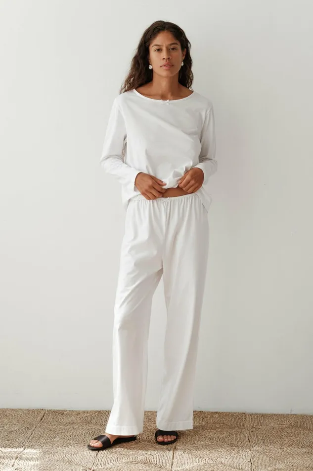 DONNI The Jersey Bow Long Sleeve Women Tops