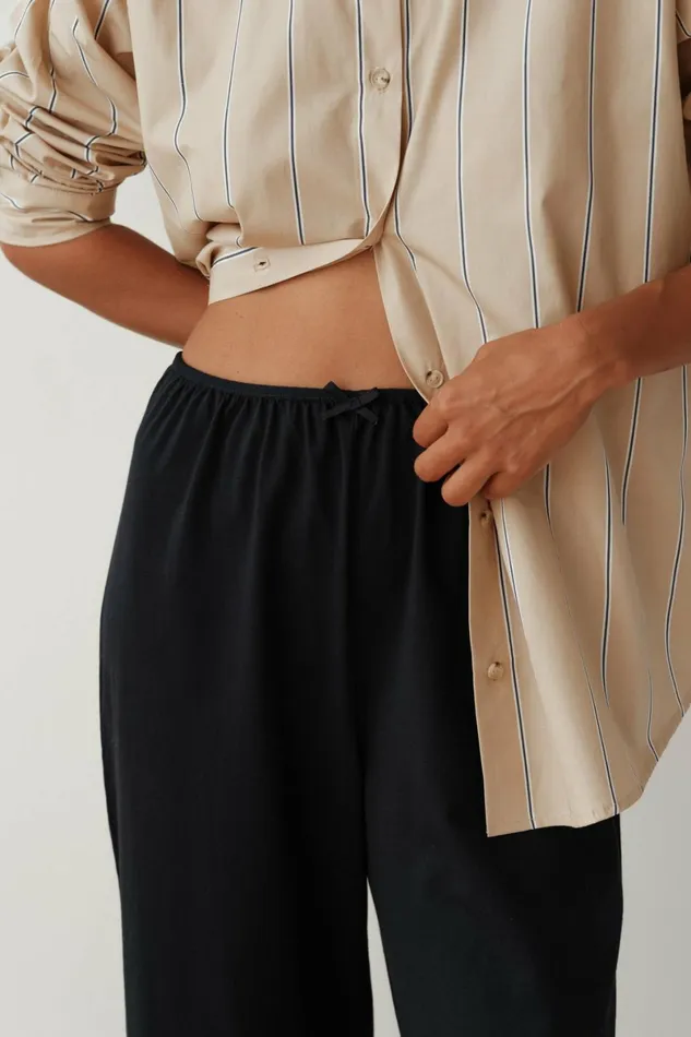 DONNI The Jersey Bow Simple Pant Women Bottoms