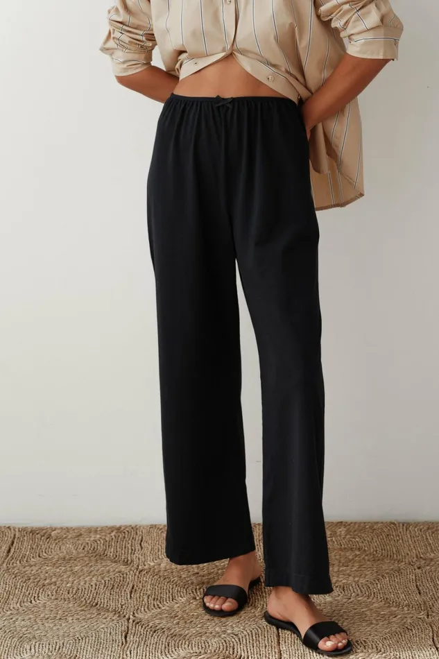 DONNI The Jersey Bow Simple Pant Women Bottoms