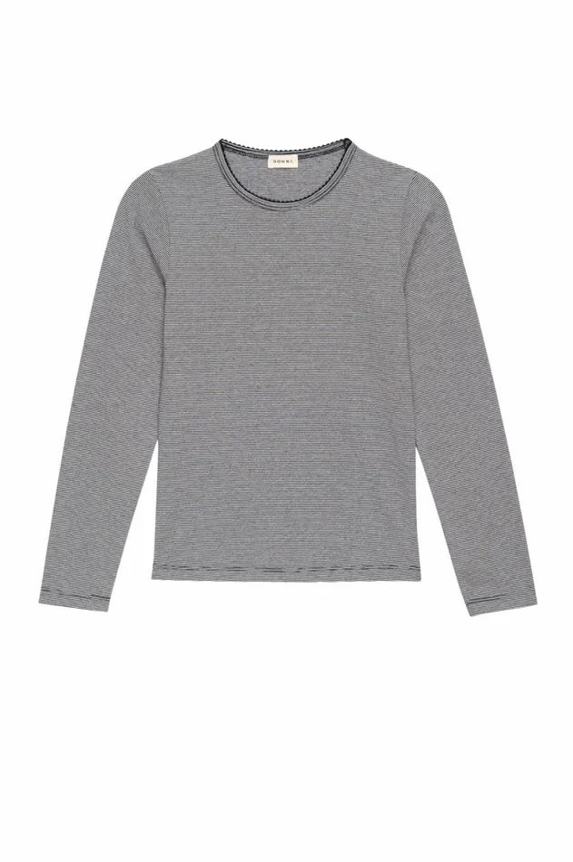 DONNI The Jersey Stripe Long Sleeve Women Tops