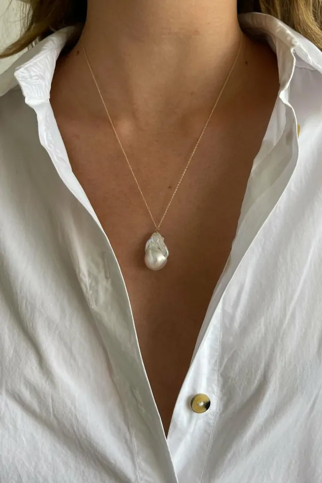 DONNI The June 20034 White Pearl Necklace Women Jewelry