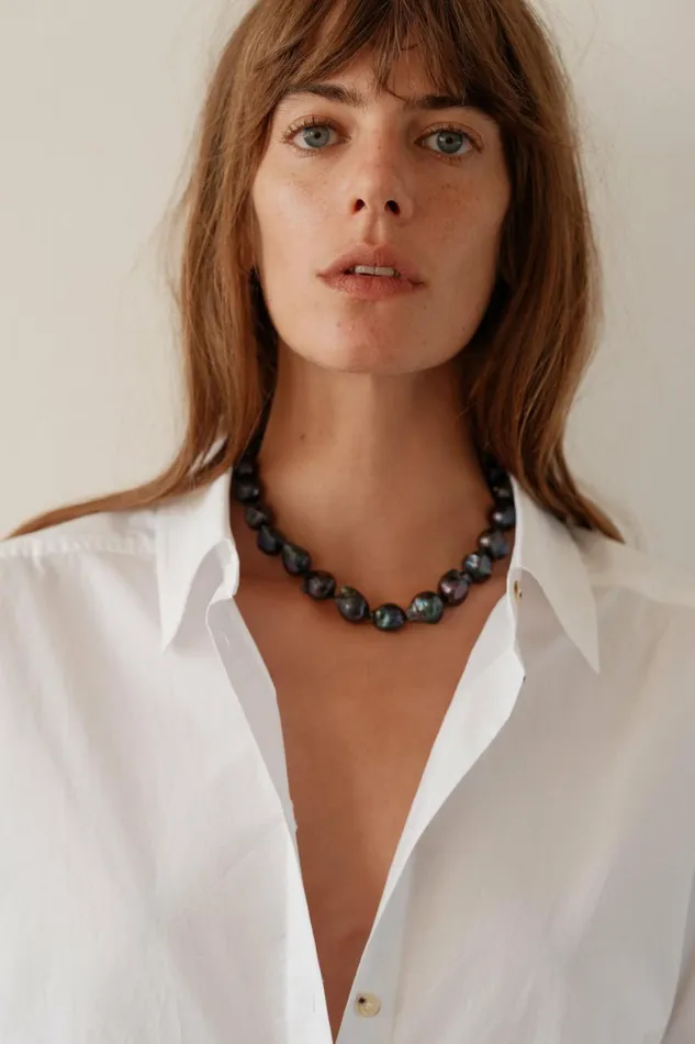 DONNI The June Black Pearl Choker Women Jewelry
