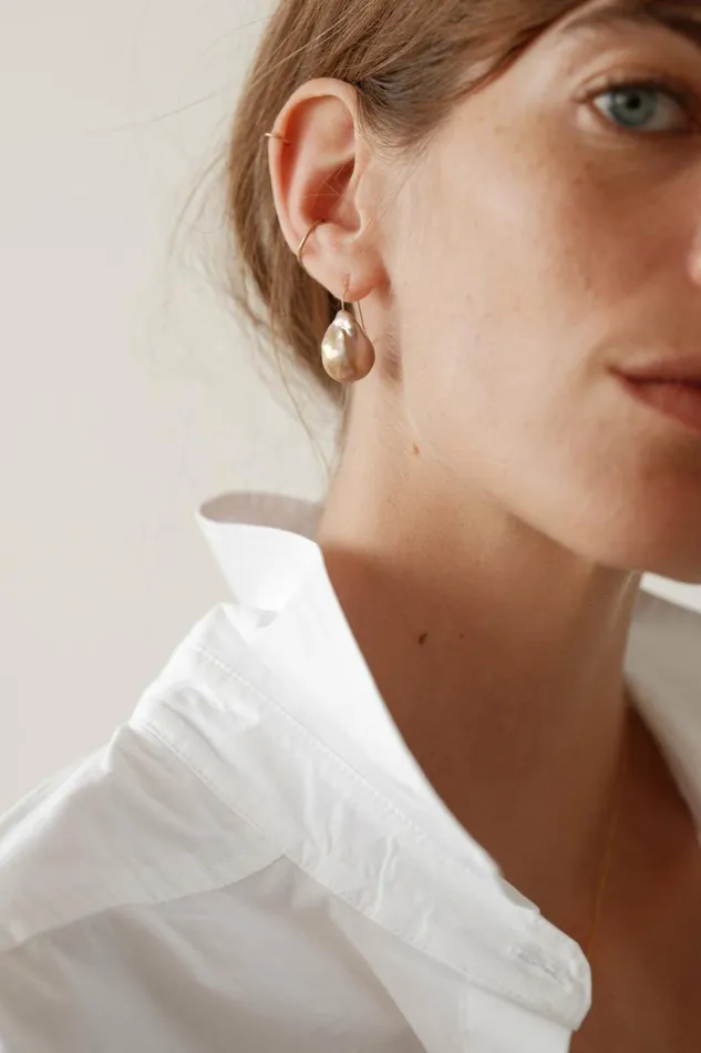 DONNI The June Pink Pearl Drop Earrings Women Jewelry